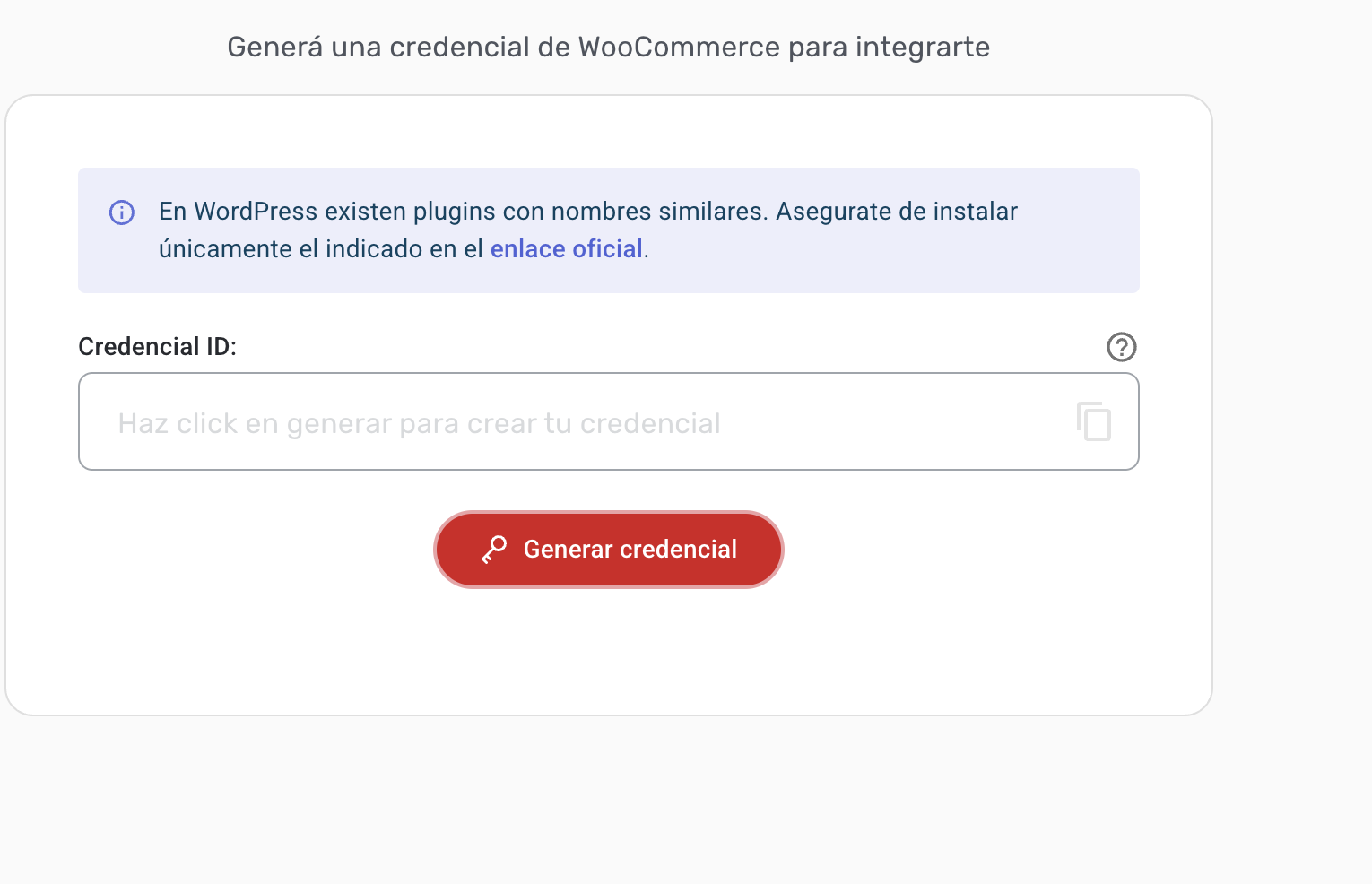 El panel de Andreani PyMEs: generá tu credencial y copiá el Credencial ID.